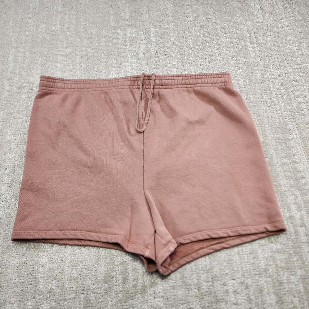 Skims Sweat Shorts Women XL Elastic Waist Drawstring Brown Cotton Kardashians